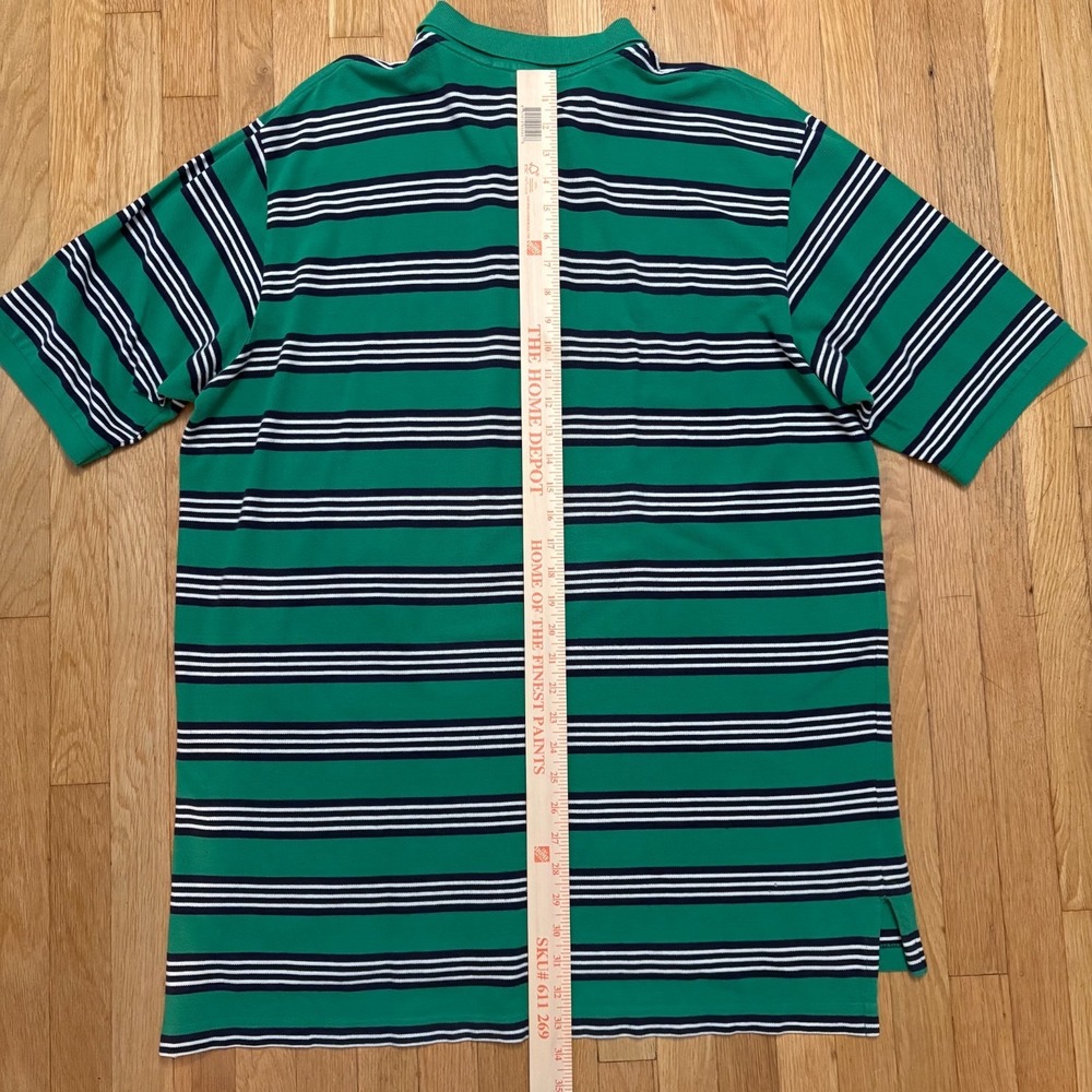 Y2K Polo Golf Ralph Lauren Green Stripe Polo Shirt XXL - Picture 8 of 12